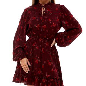 B Darlin Red Floral Short Dress